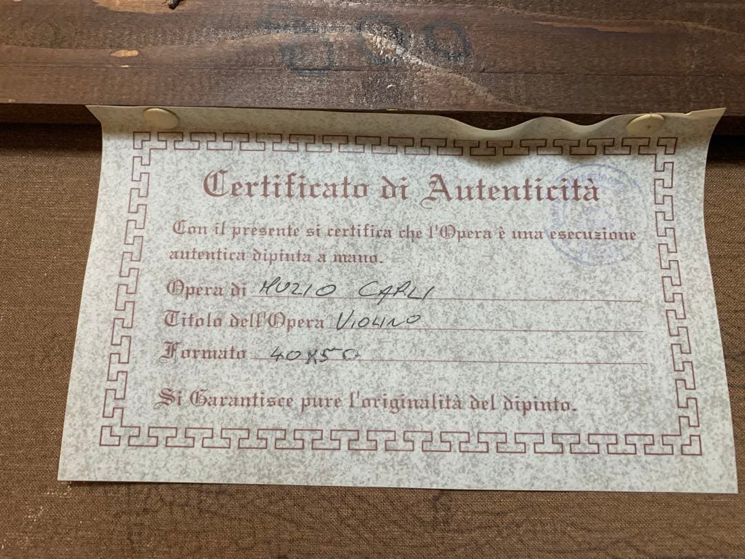 イタリア製油絵　手書きビンテージ・インテリア油絵細密画良く書けてます！