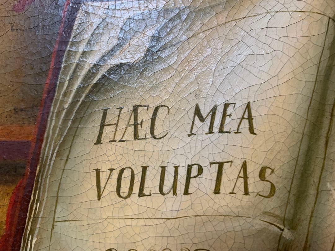 イタリア製油絵　手書きビンテージ・インテリア油絵細密画良く書けてます！