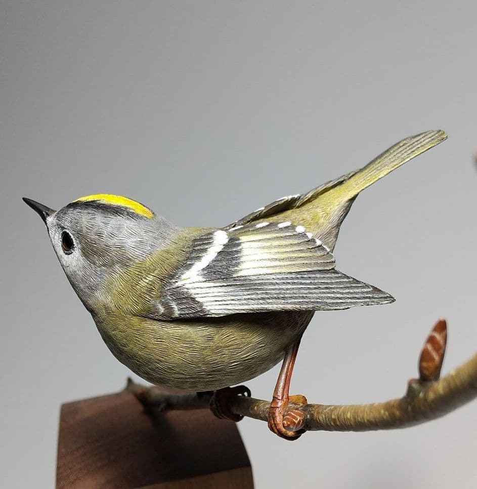 バードカービング(Bird Carving) キクイタダキ 野鳥彫刻 - メルカリ