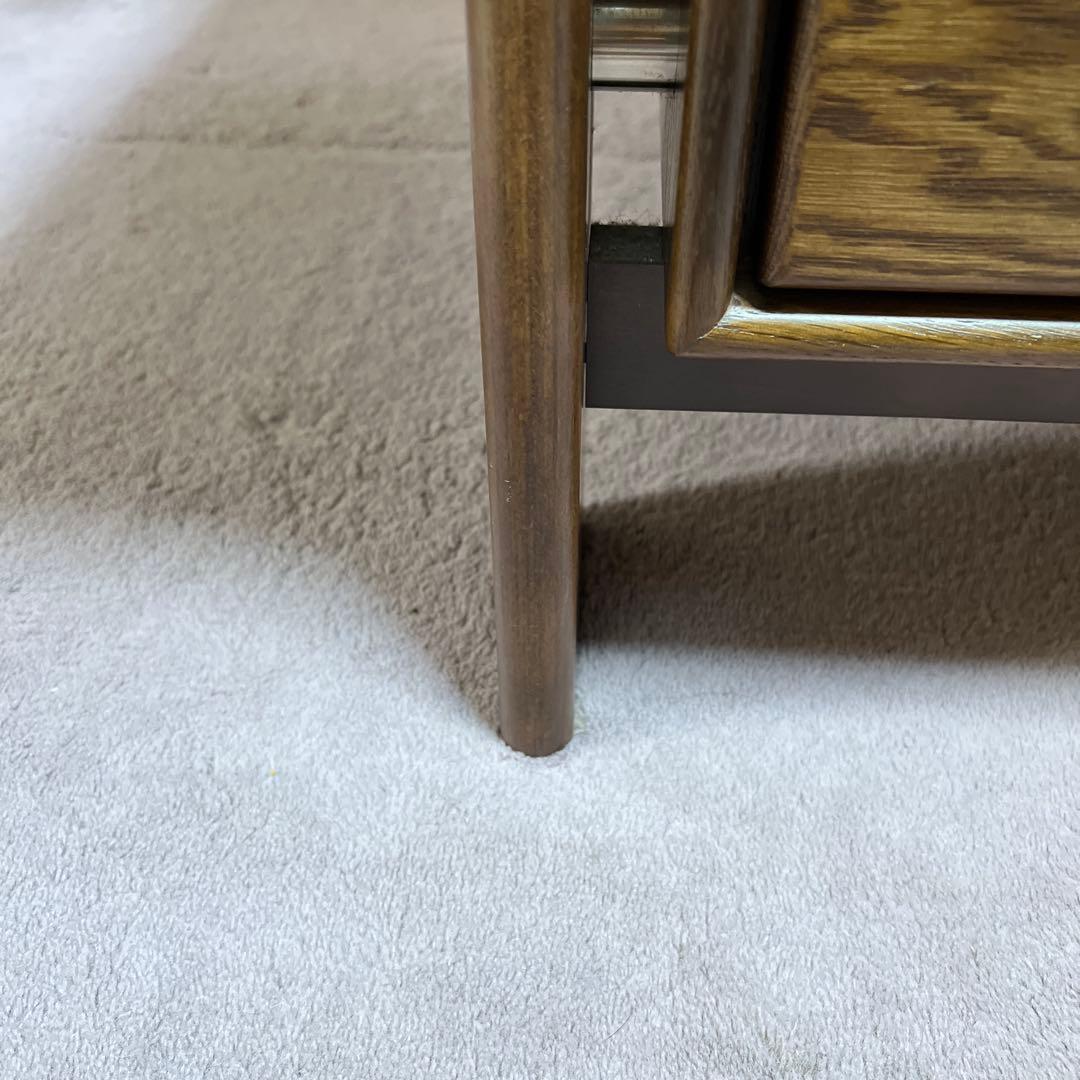 カリモク センターテーブル 引き出し付き ダークブラウン 木製 ローテーブル