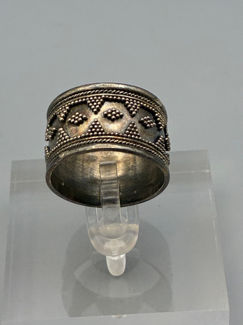 シルバー925 無垢 ワイドリング 21号 ハンドメイド ヴィンテージ　男女兼用