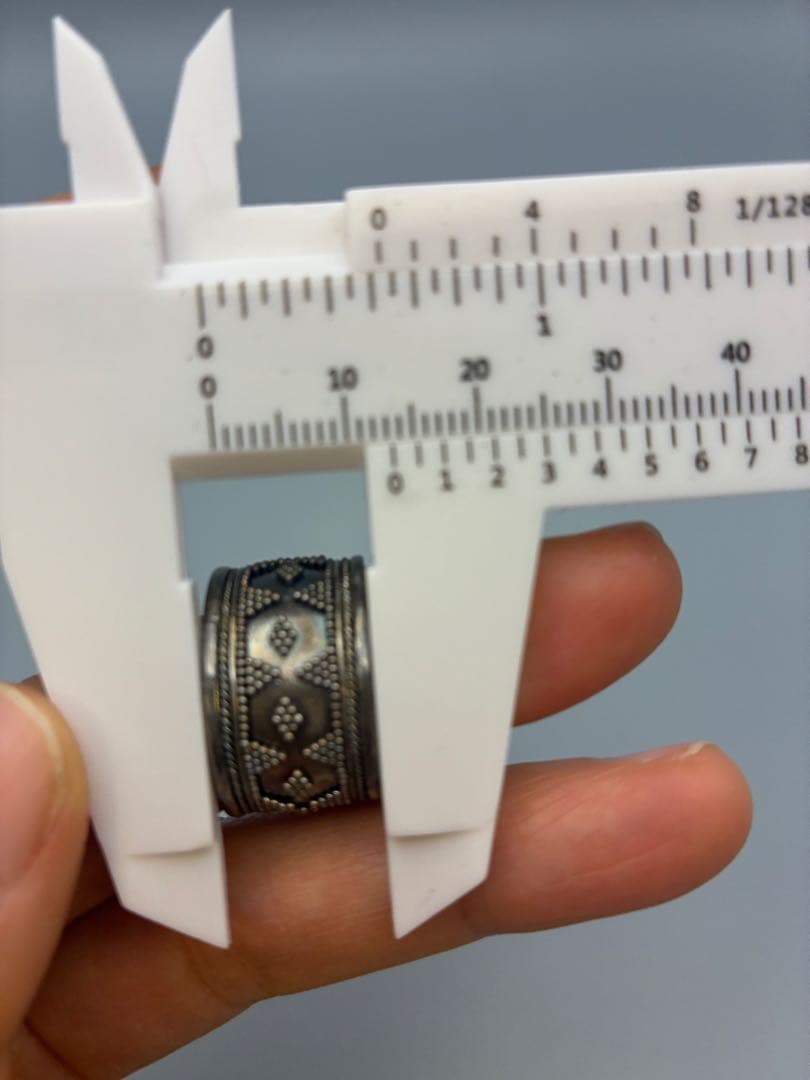 シルバー925 無垢 ワイドリング 21号 ハンドメイド ヴィンテージ　男女兼用