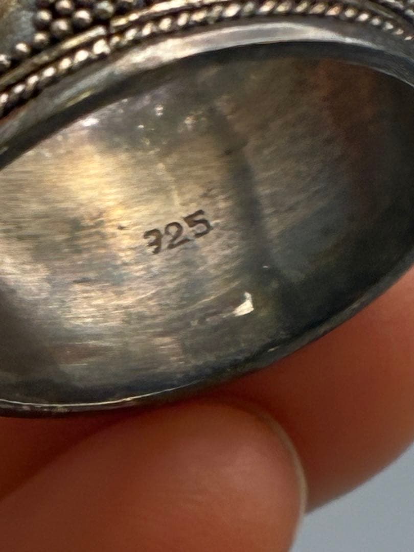 シルバー925 無垢 ワイドリング 21号 ハンドメイド ヴィンテージ　男女兼用