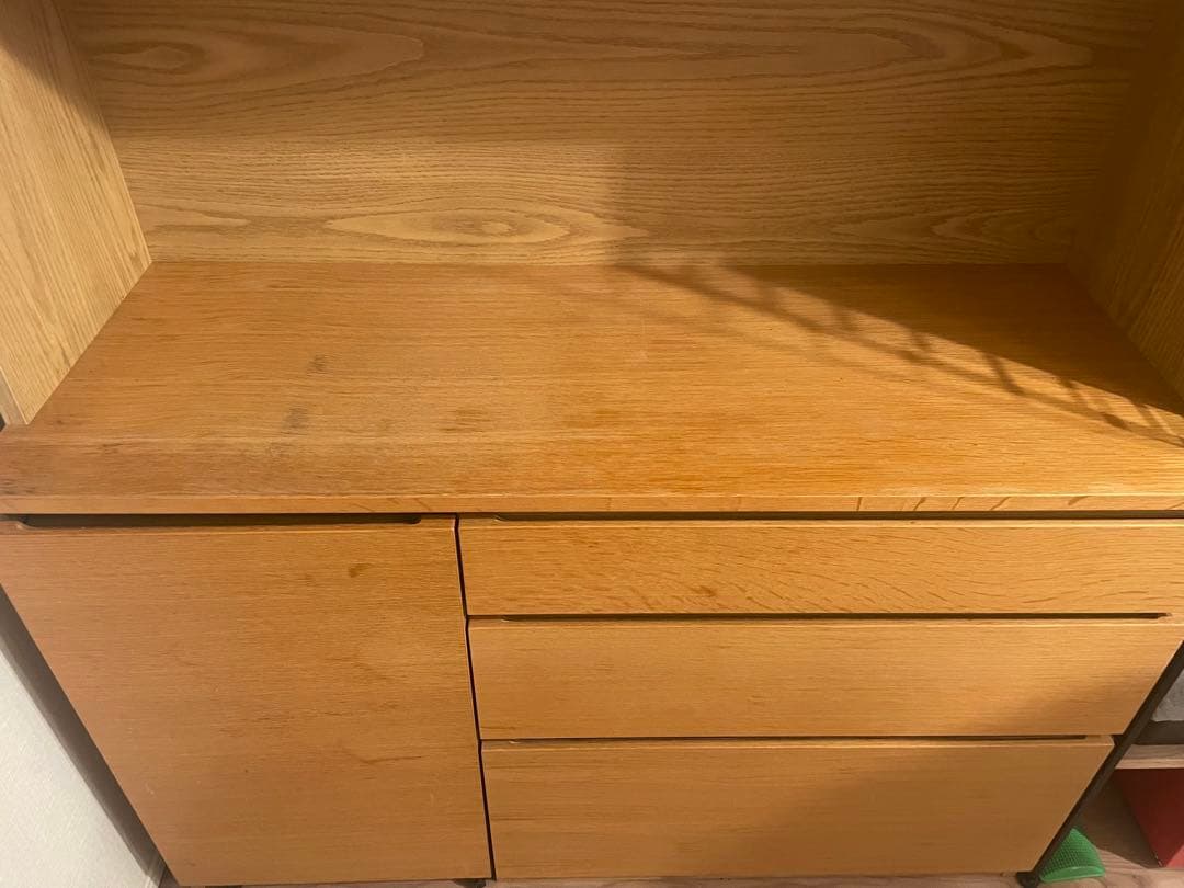 無印良品　木製カップボード・幅１２０ｃｍ・オーク材