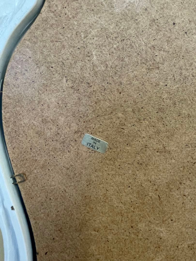 イタリー製 壁掛け鏡 アンティーク調 クラシックオーバル型 ゴールド/白 美品