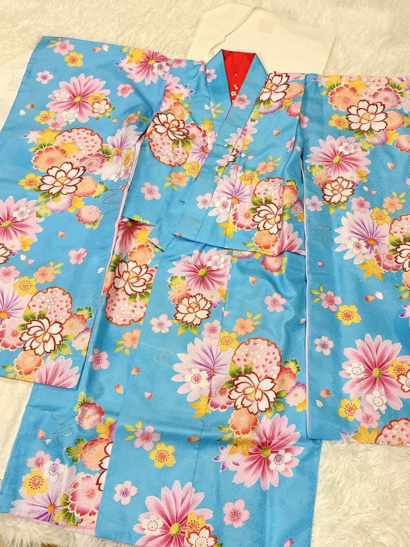 七五三用 (7歳)花柄 着物フルセット(未使用品)