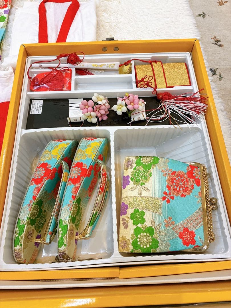 七五三用 (7歳)花柄 着物フルセット(未使用品)