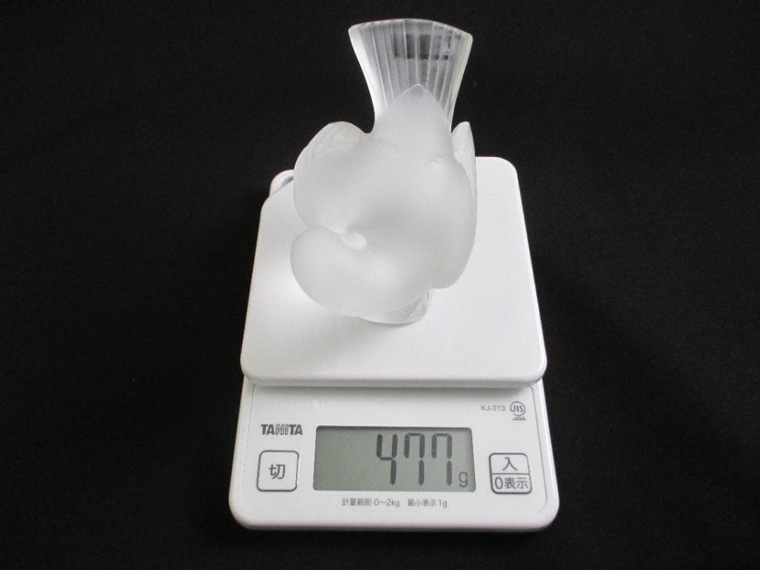 LALIQUE　ラリック　クリスタル　ペーパーウェイト　置物　雀　スズメ