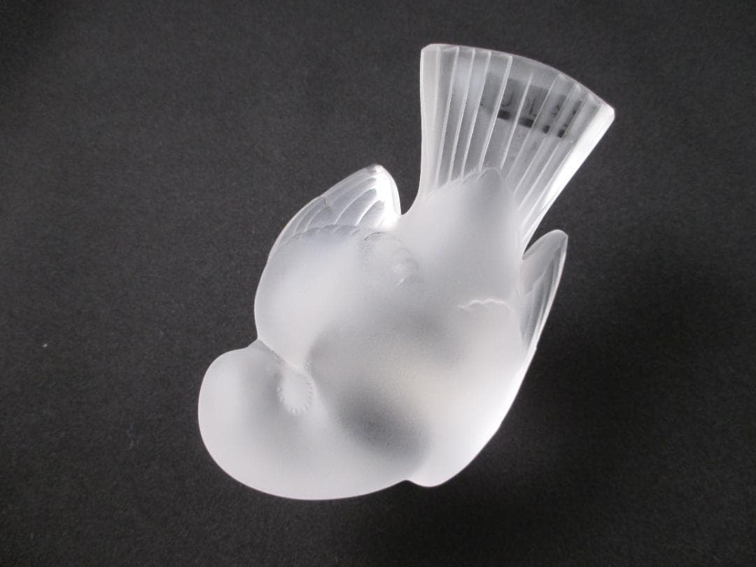 LALIQUE　ラリック　クリスタル　ペーパーウェイト　置物　雀　スズメ