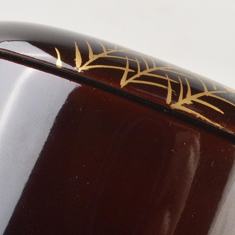 茶道具 塗師 千穂造 井伊大老好 撫子に鵜飼蒔絵 金林寺棗 共箱 V 6452