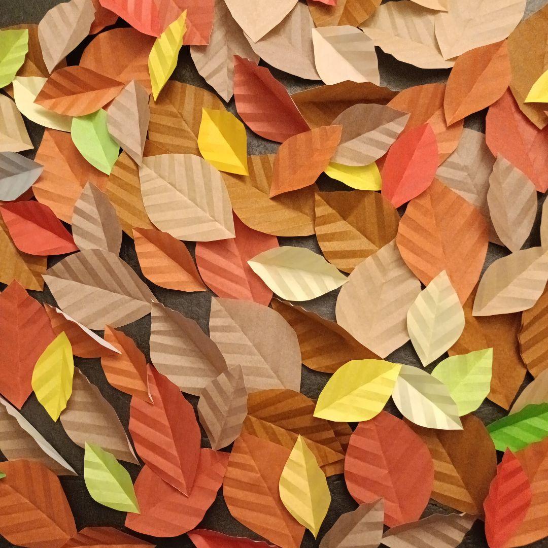 秋壁面飾り　落ち葉100枚　葉っぱサイズ2種類を各50枚　②