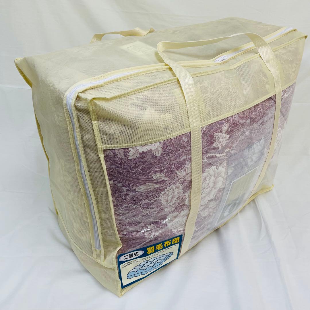 羽毛布団 シングル ポーランド産ホワイトマザーグース 軽量生地 25883ピンク