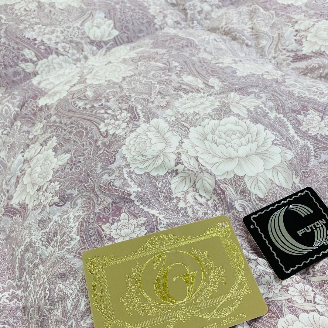 羽毛布団 シングル ポーランド産ホワイトマザーグース 軽量生地 25883ピンク