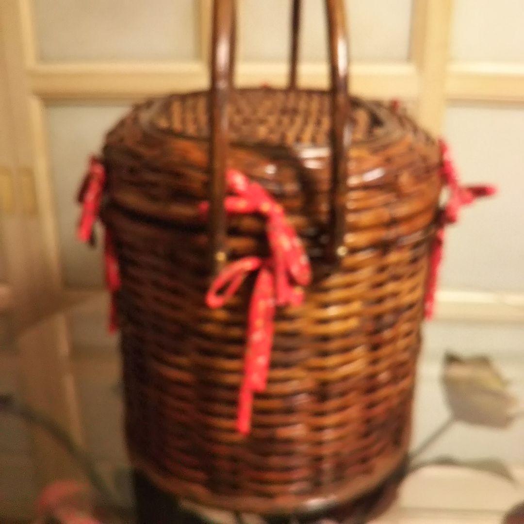 大きなバスケット☆かご☆蓋付☆2ハンドル