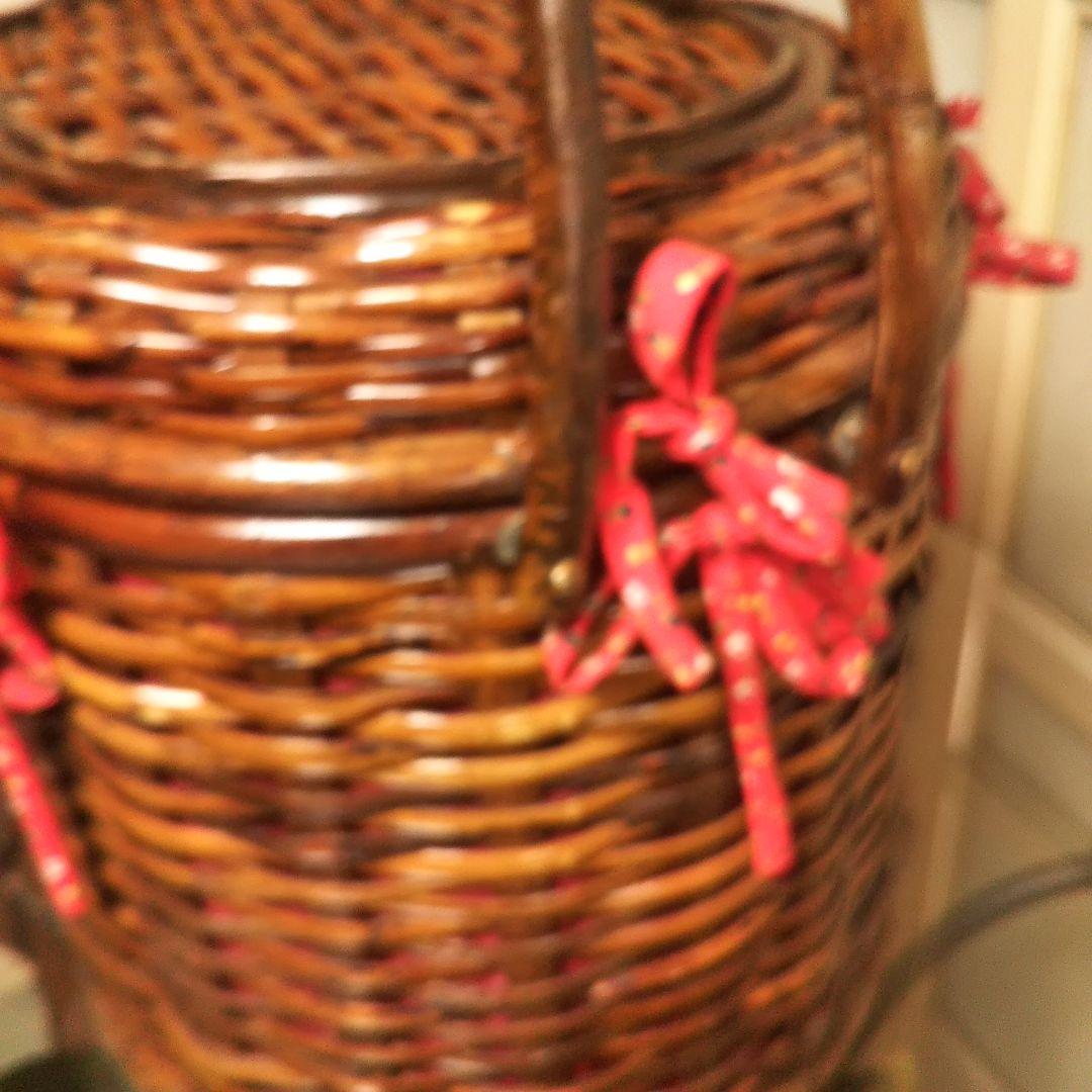 大きなバスケット☆かご☆蓋付☆2ハンドル