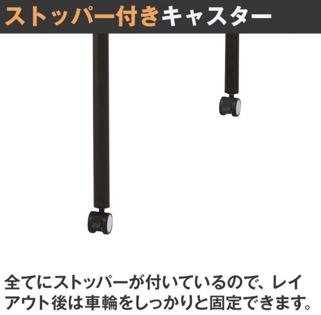 スクエアテーブル キャスター  幅W1200×D1200×H720mm ホワイト