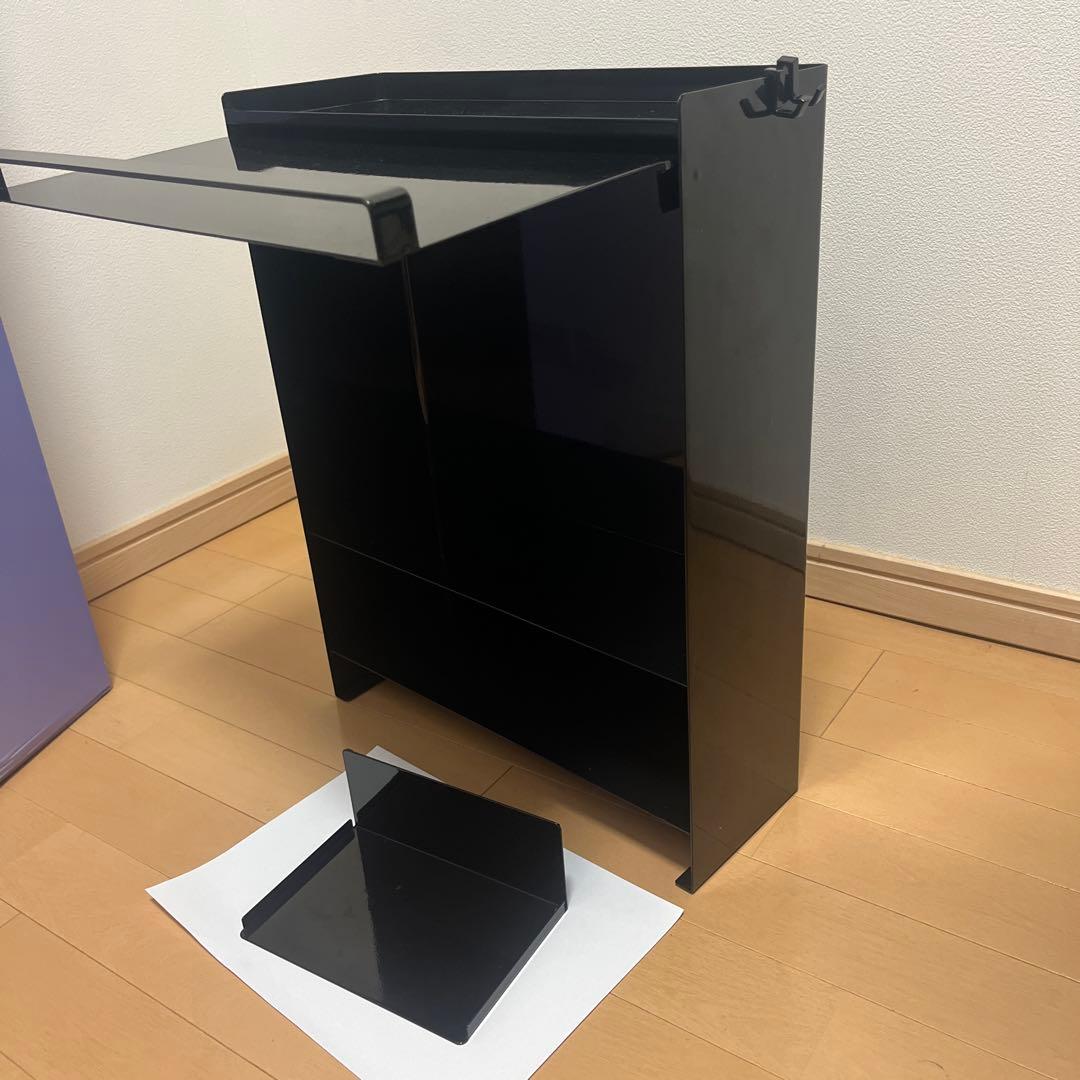 【。。。。。】山崎実業 tower 前が開く 隠せる調味料ラック ブラック