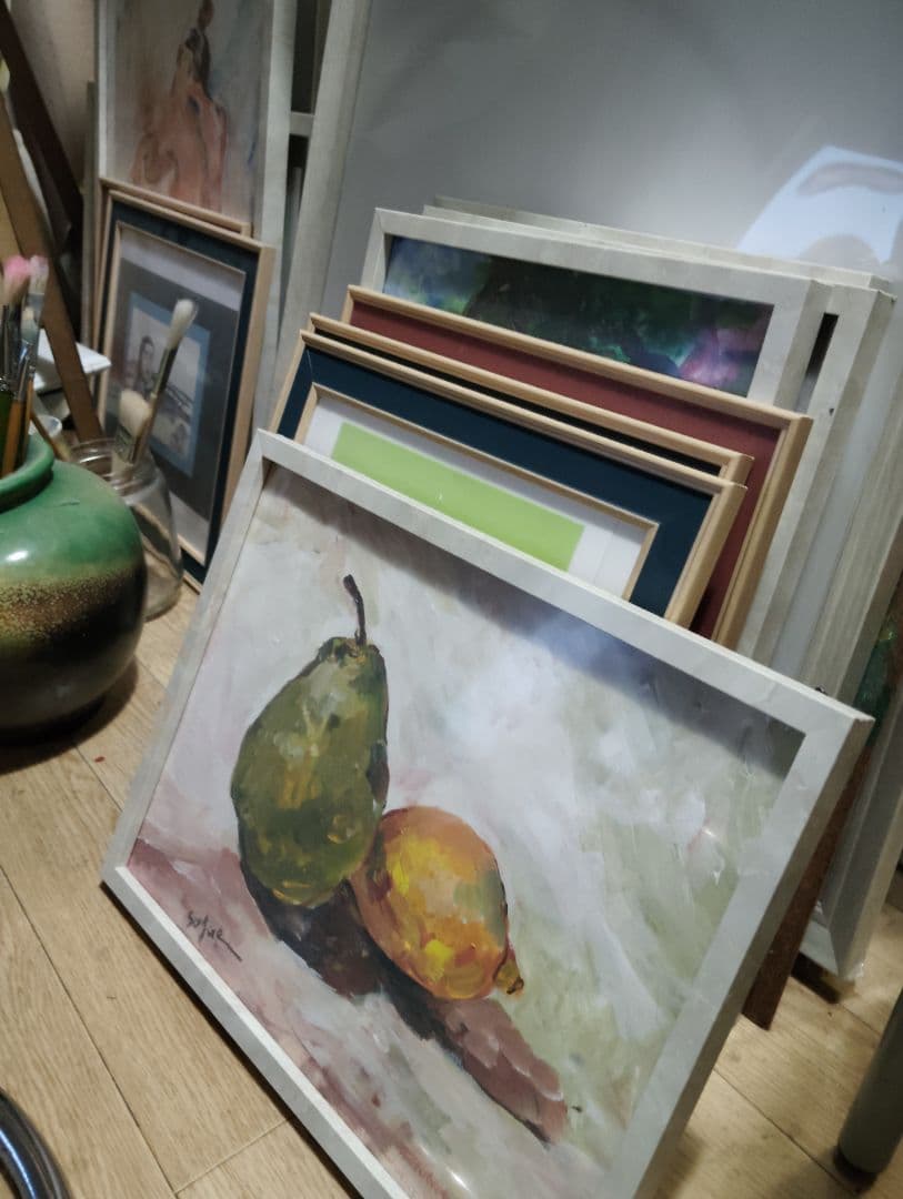 果物の静物画 『洋梨andレモン』 - メルカリ
