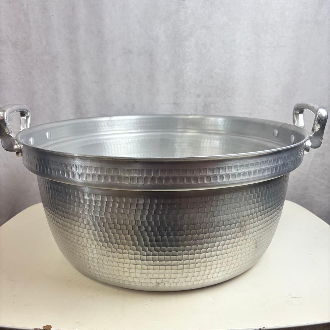 アルミ製 打出し 料理鍋 両手鍋 大型 48cm 33L アカオアルミ 未使用