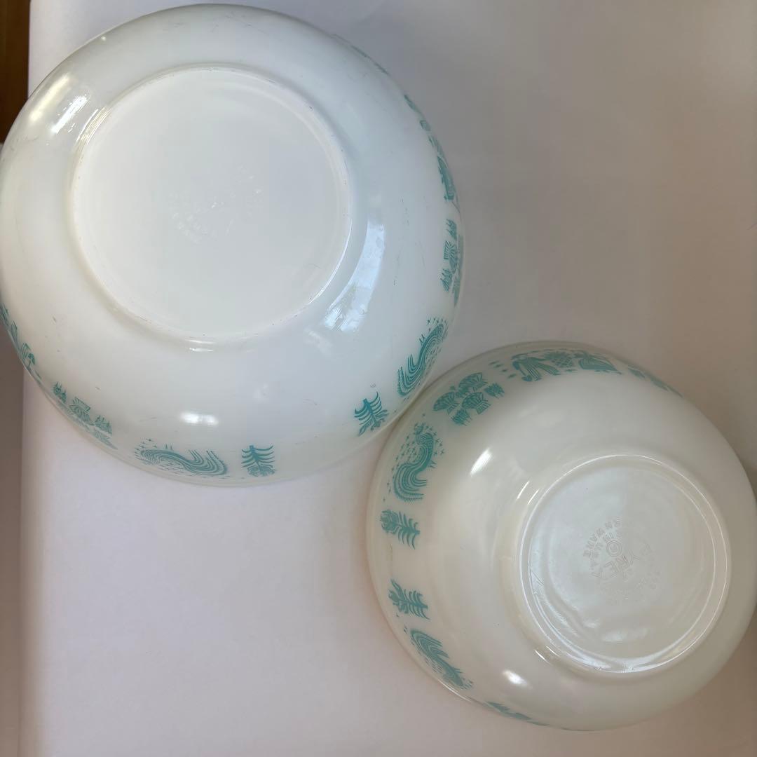 オールドパイレックス　アーミッシュ柄ミキシングボウル　フルセット4点