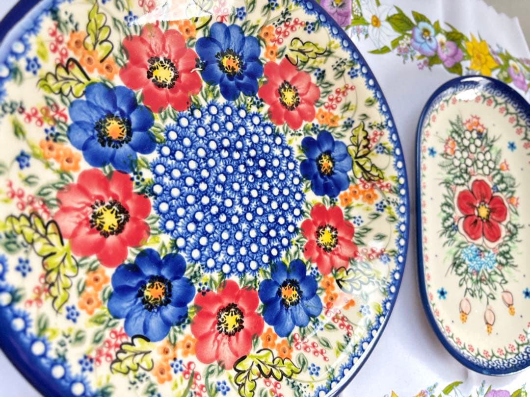 ポーリッシュポタリー ポーランド食器 大皿 オーバル皿 セット