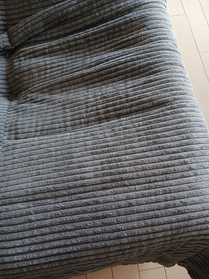 【週末限定セール】コーデュロイ 2人掛けソファー グレー 送料込み