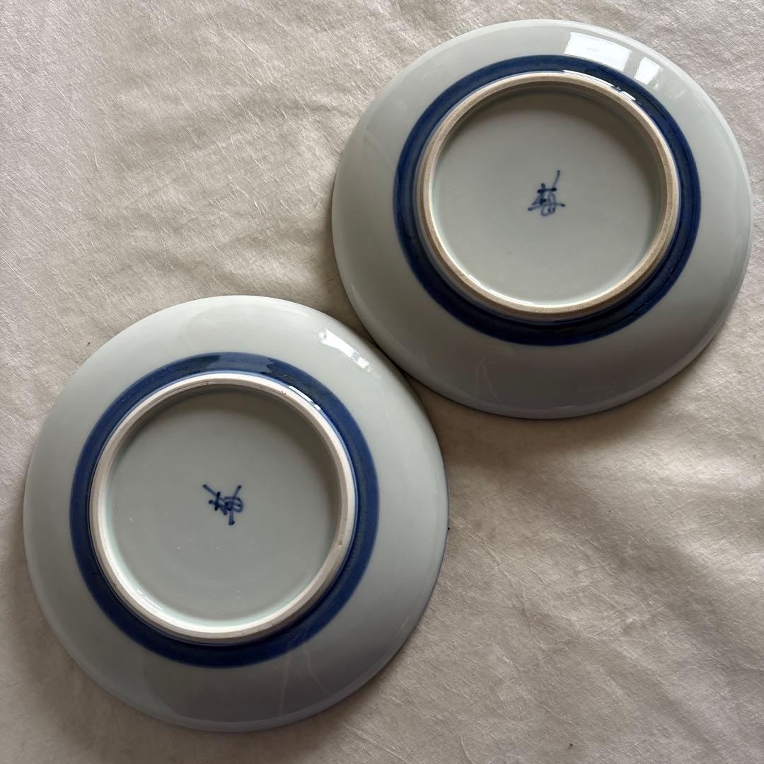 砥部焼　梅山窯　7寸丸皿　5枚