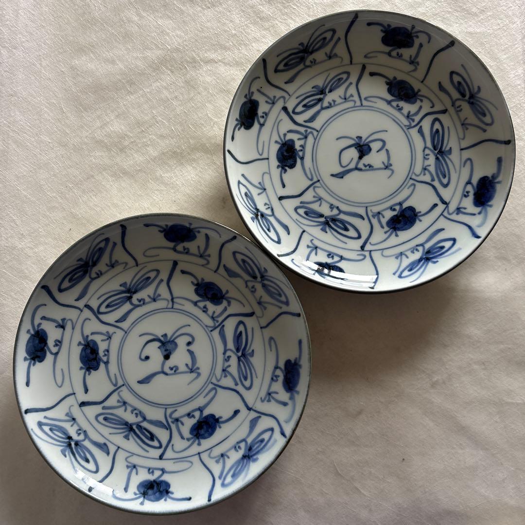 砥部焼　梅山窯　7寸丸皿　5枚