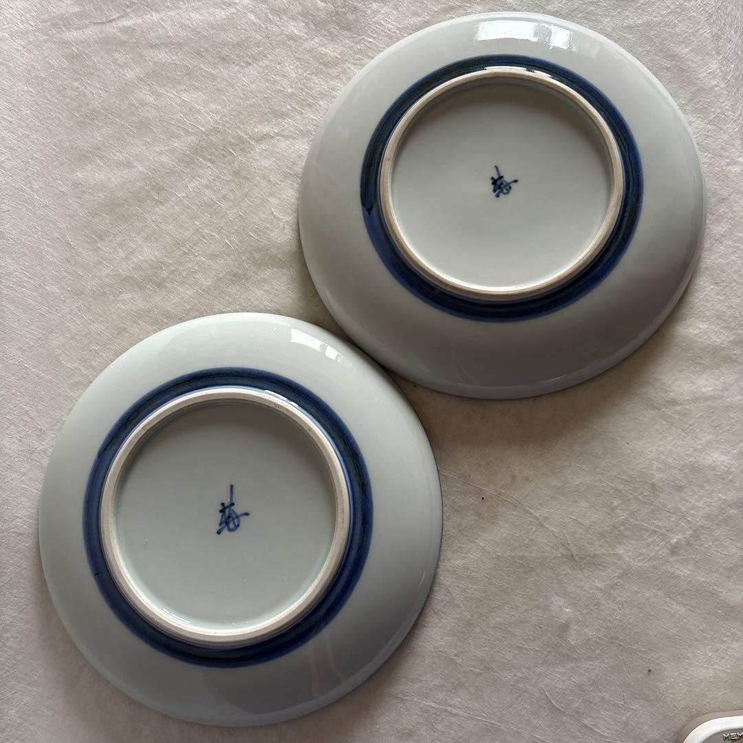 砥部焼　梅山窯　7寸丸皿　5枚