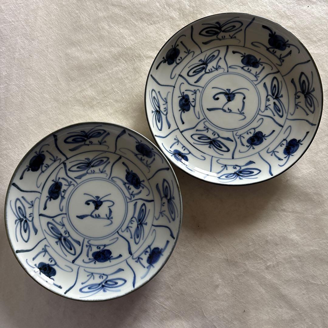 砥部焼　梅山窯　7寸丸皿　5枚