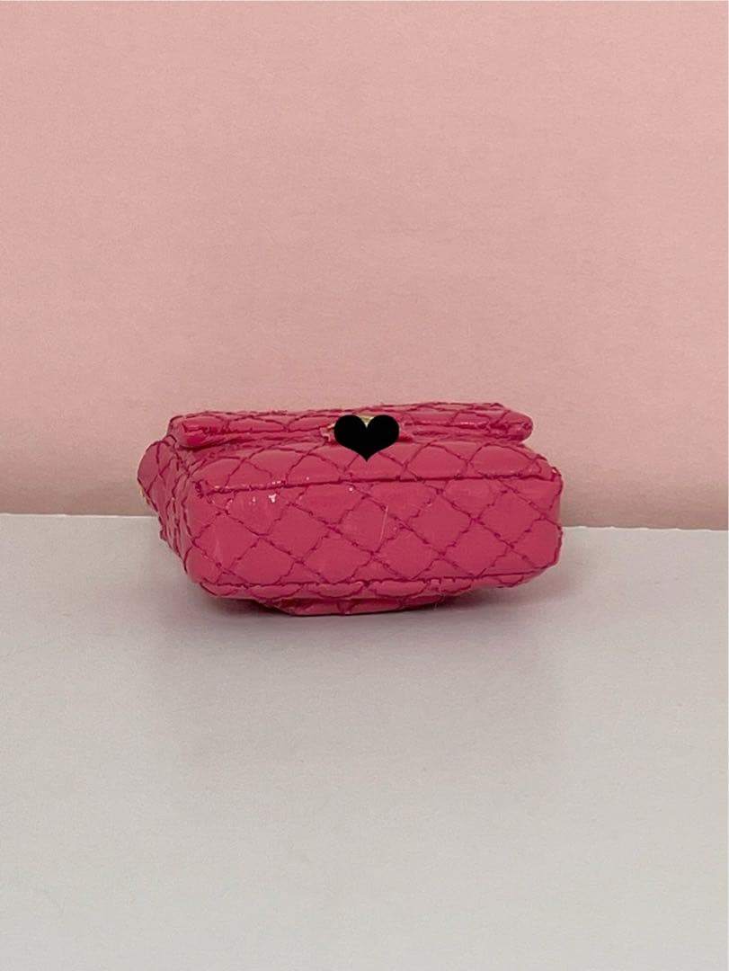 ★ハンドメイド★ ミニチュア チェーンバッグ エナメルピンク アウトフィット