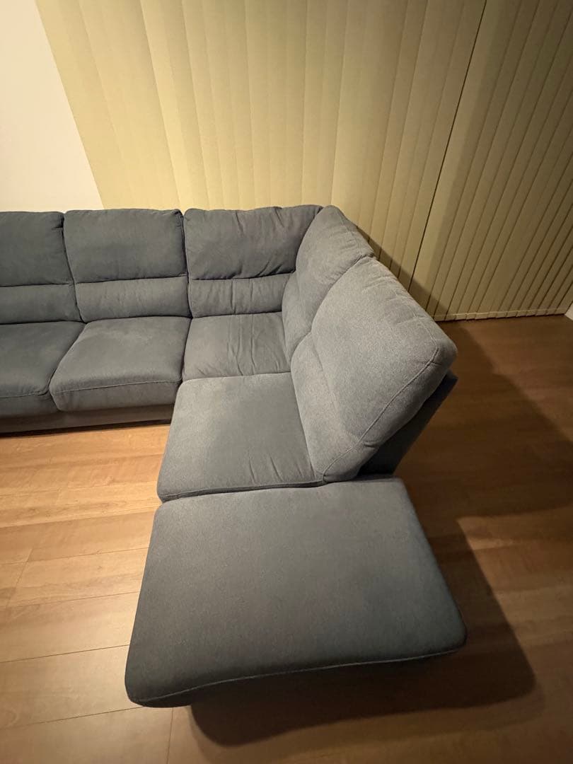 ニトリ　グレー　コーナー　カウチソファ