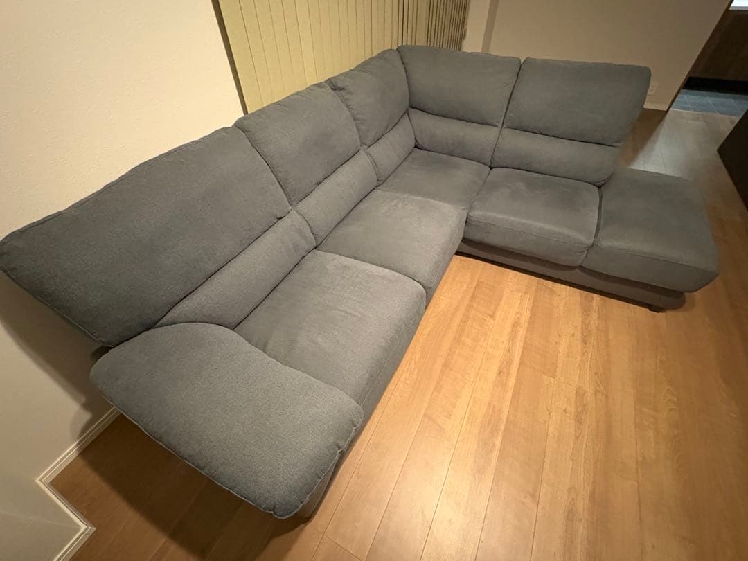 ニトリ　グレー　コーナー　カウチソファ