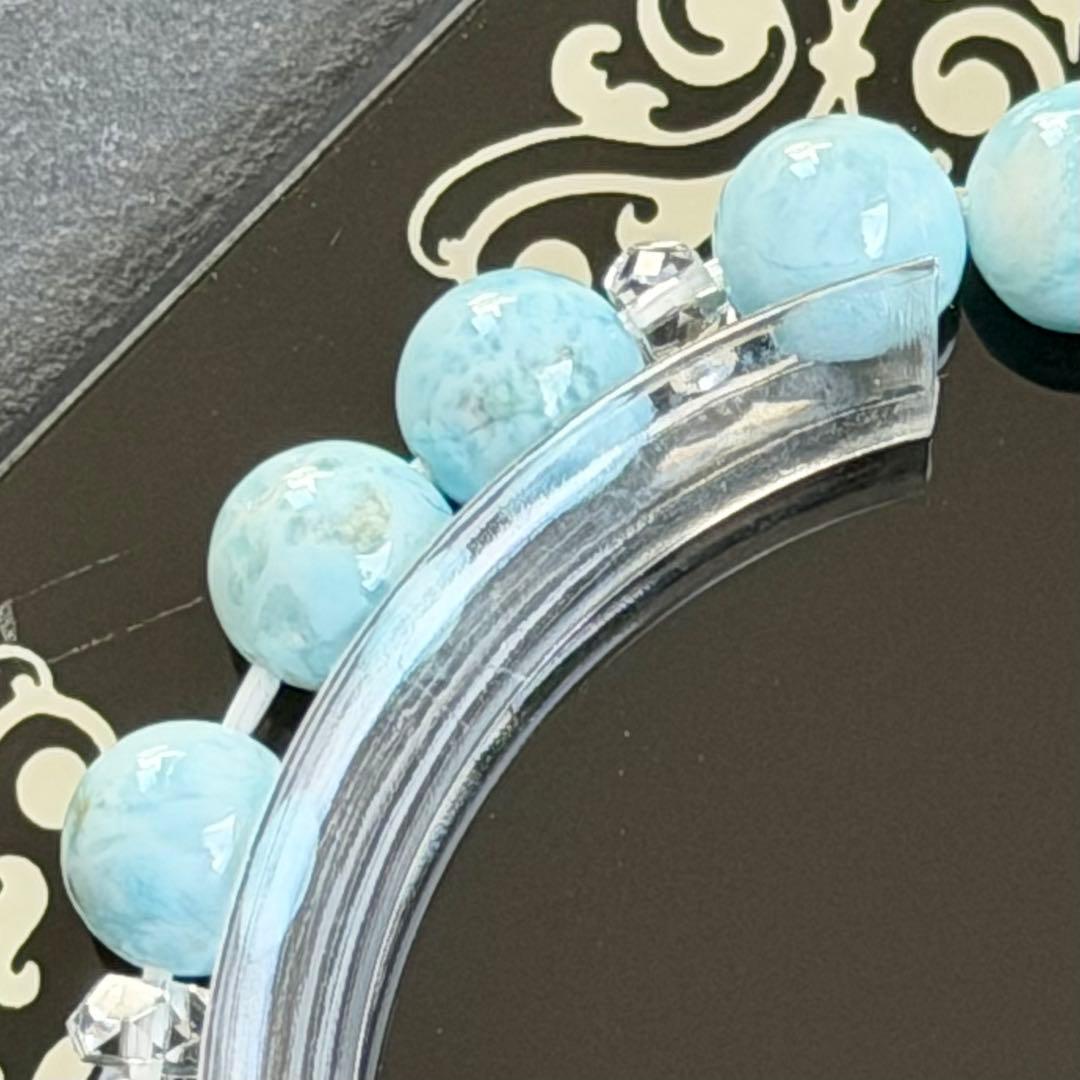 五福天珠&ラリマー　ブレスレット　内径約16cm