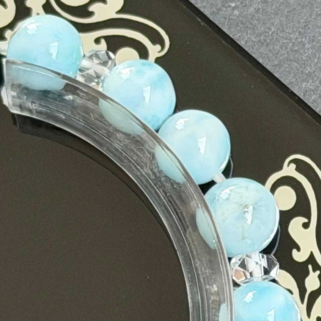 五福天珠&ラリマー　ブレスレット　内径約16cm