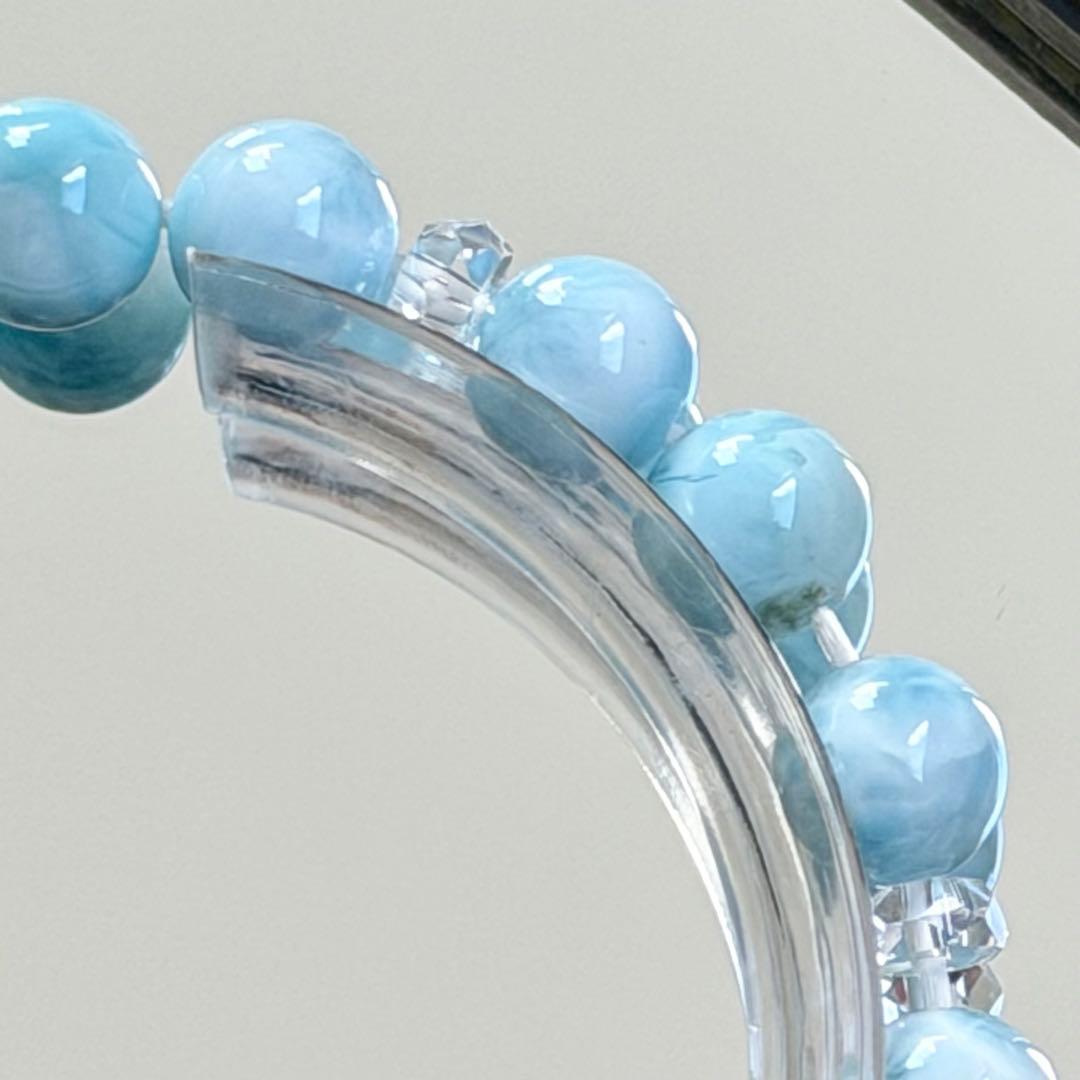 五福天珠&ラリマー　ブレスレット　内径約16cm