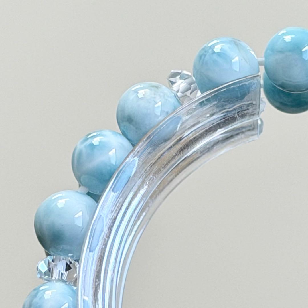 五福天珠&ラリマー　ブレスレット　内径約16cm