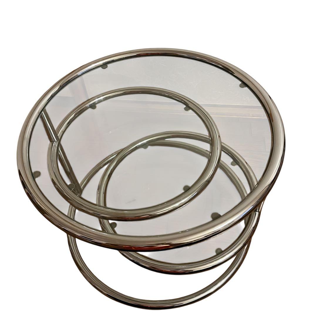 ミッドセンチュリー 丸型 ラウンドテーブル ヴィンテージ 4段 - メルカリ