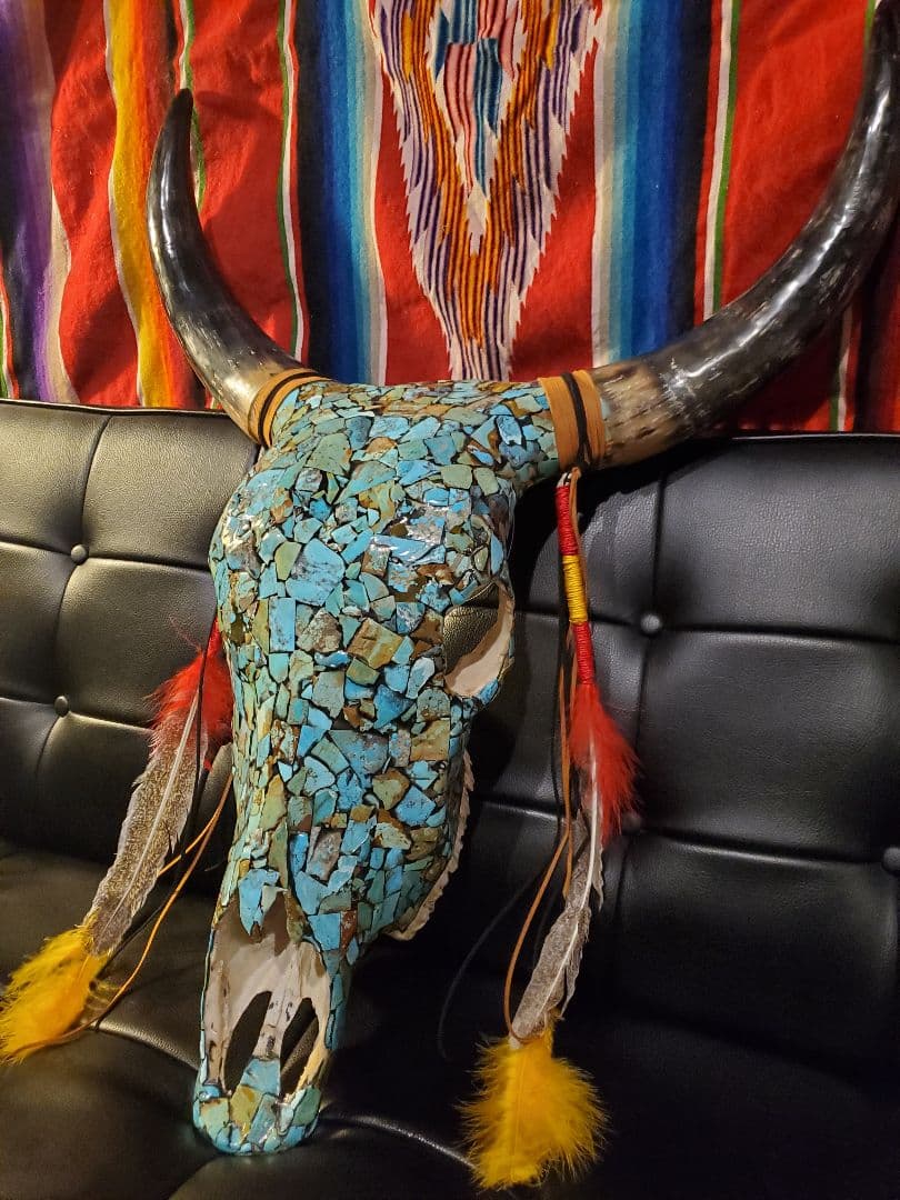 ターコイズ カウスカル USA ナバホ族 インディアンジュエリー 壁掛け 古着