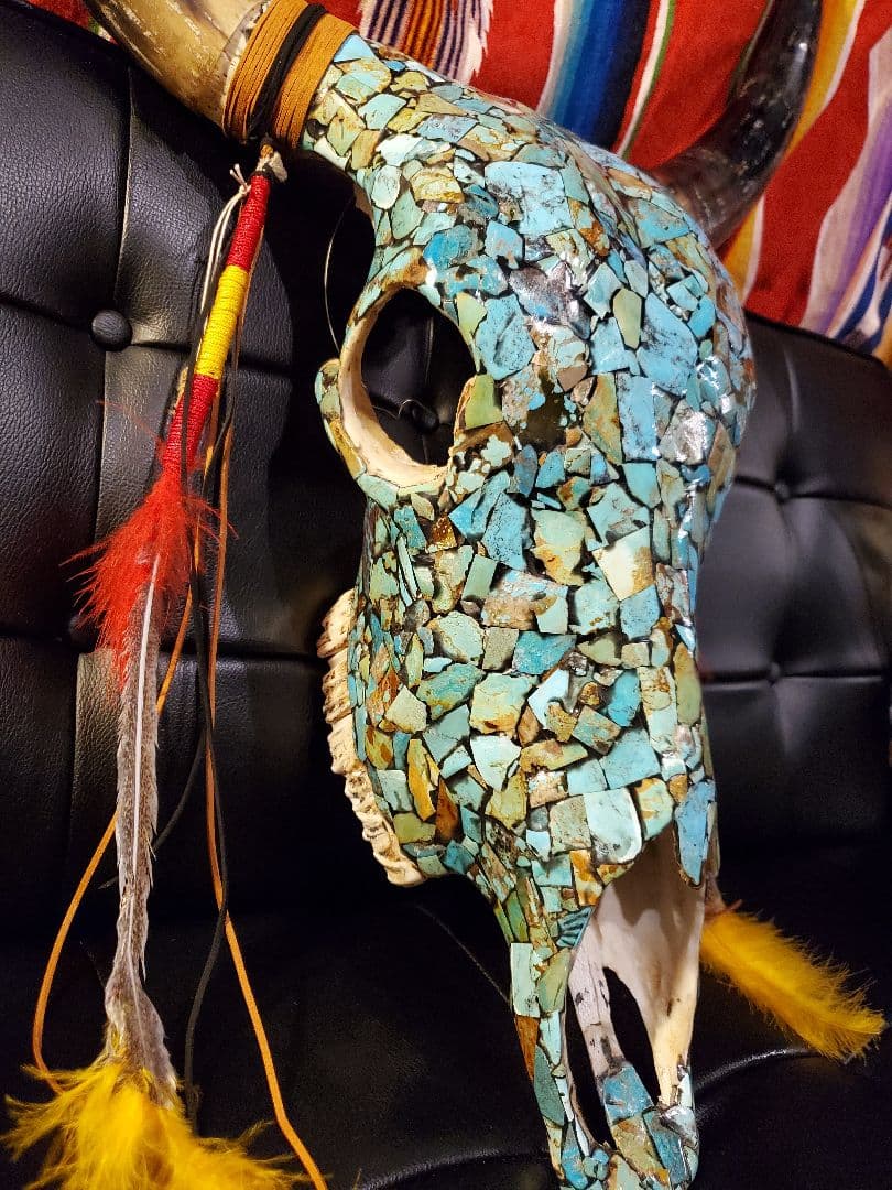 ターコイズ カウスカル USA ナバホ族 インディアンジュエリー 壁掛け 古着