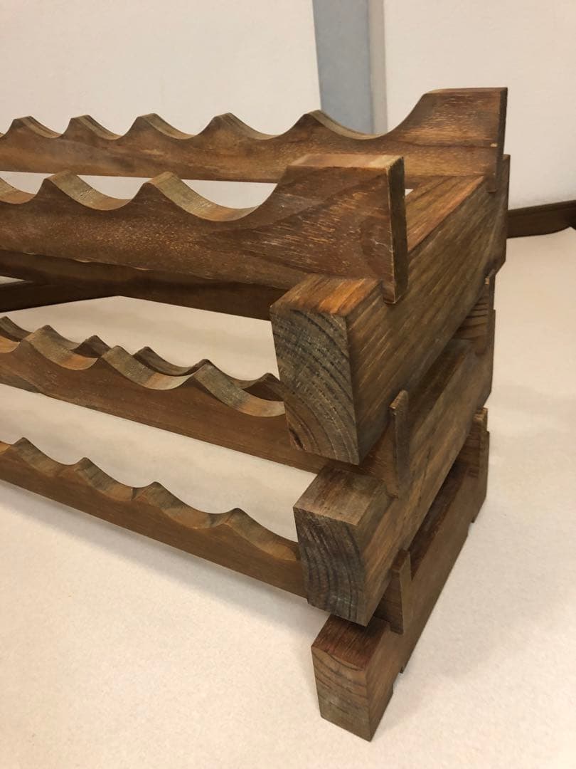 機能良 木製 ワインラックキット 12ボトル用 3段 送料無料