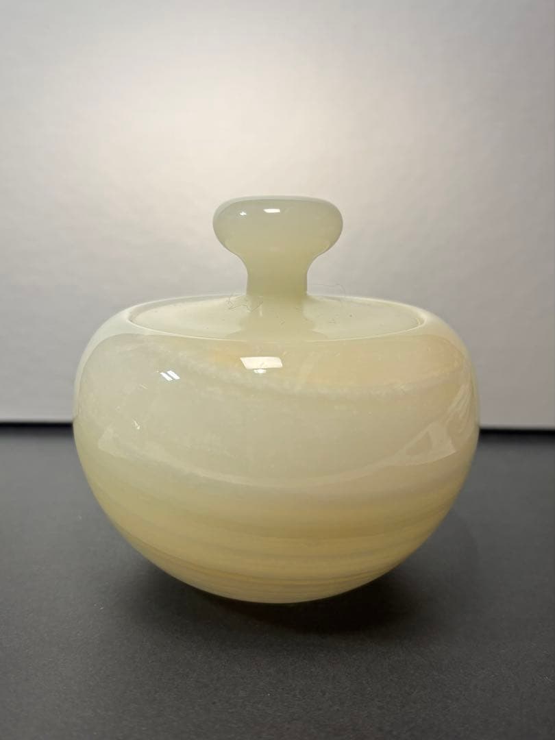 アフガンジェイド　蓋付き壺　630g 天然石の壺