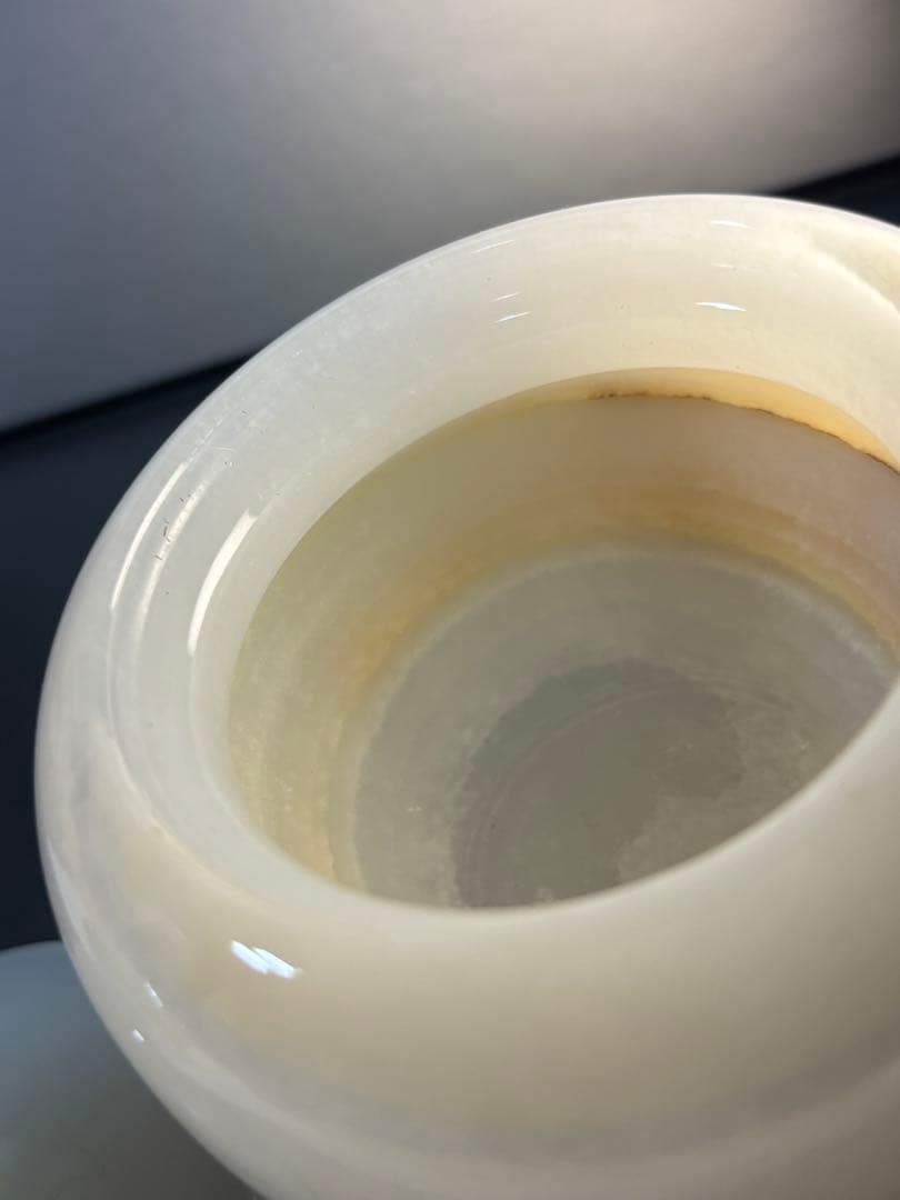 アフガンジェイド　蓋付き壺　630g 天然石の壺