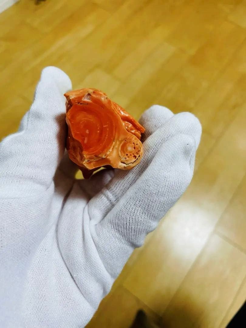 本珊瑚 珊瑚彫刻 置物 赤珊瑚 七福神恵比寿様 宝石珊瑚 重さ100g