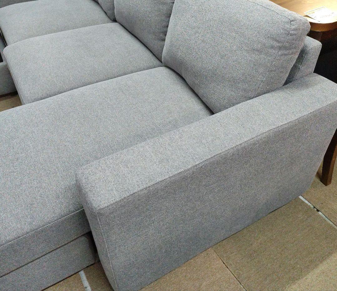 収納オットマン付き3ピース布製ソファー