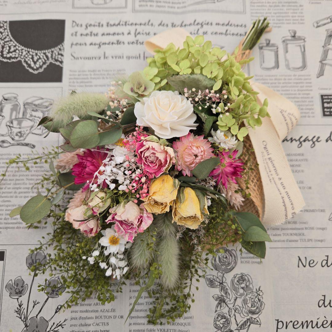 №7】春色ドライフラワーナチュラルスワッグ - メルカリ