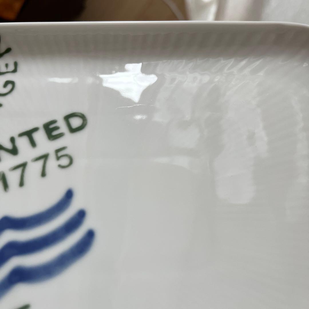 ロイヤルコペンハーゲン　フルーテッドシグネチャー　スクエアプレート2枚セット