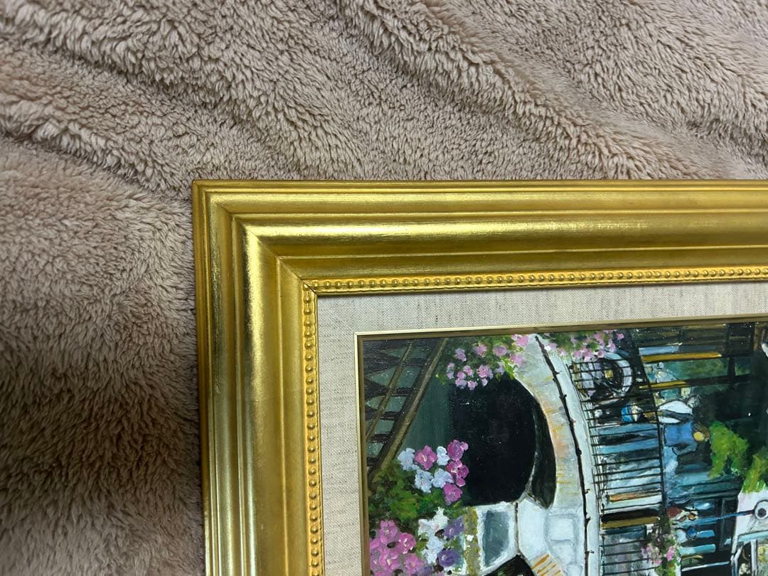 原良次の油彩画、[花のある町・フランス] サイズ　F10