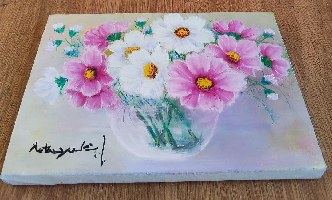 油彩 彩リ（コスモス)SM 洋画家 池畠 史幸 新作真筆画