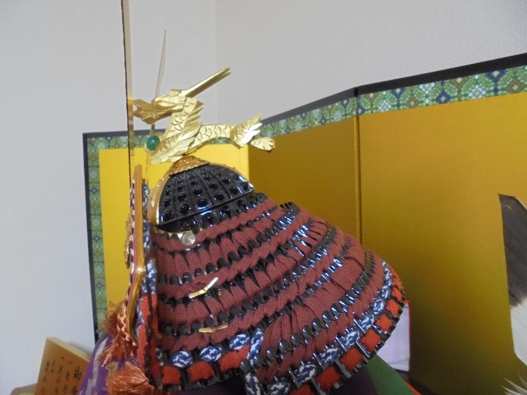 【値下げ】五月人形　御兜飾・弓太刀飾・屏風セット